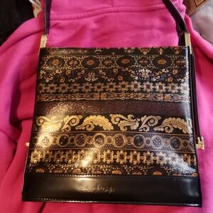 Chic Black and Gold Women's Shoulder Bag
